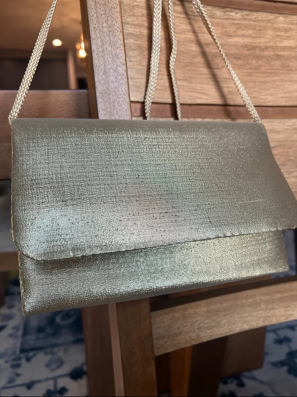 La Regale LTD. Gold Clutch with Strap